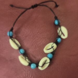 Turquoise and Cream Shell Bracelet